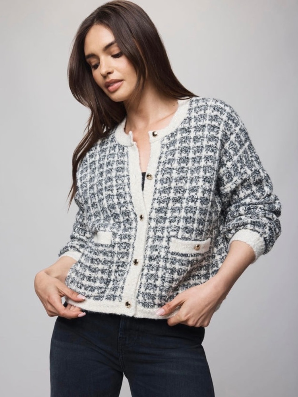 Splendid Tweed Style Knit Cardigan